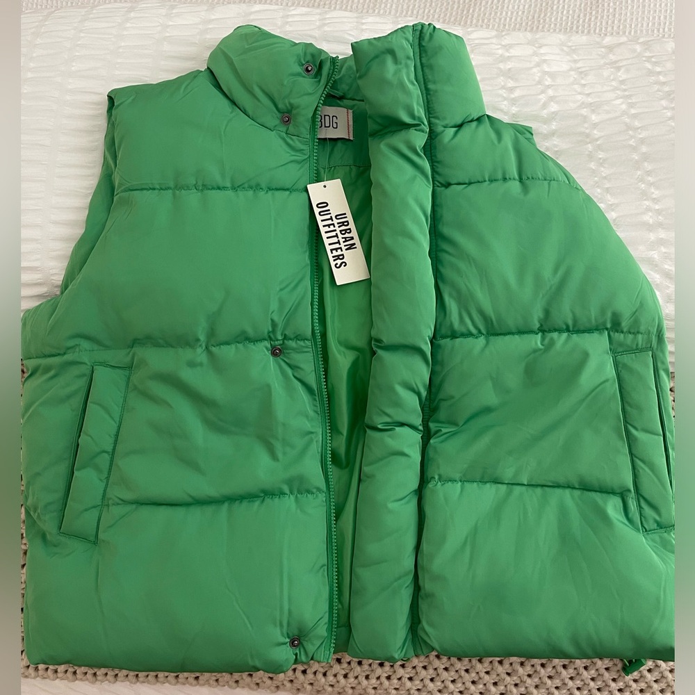 Urban Outfitters Green Pia Puffer Vest